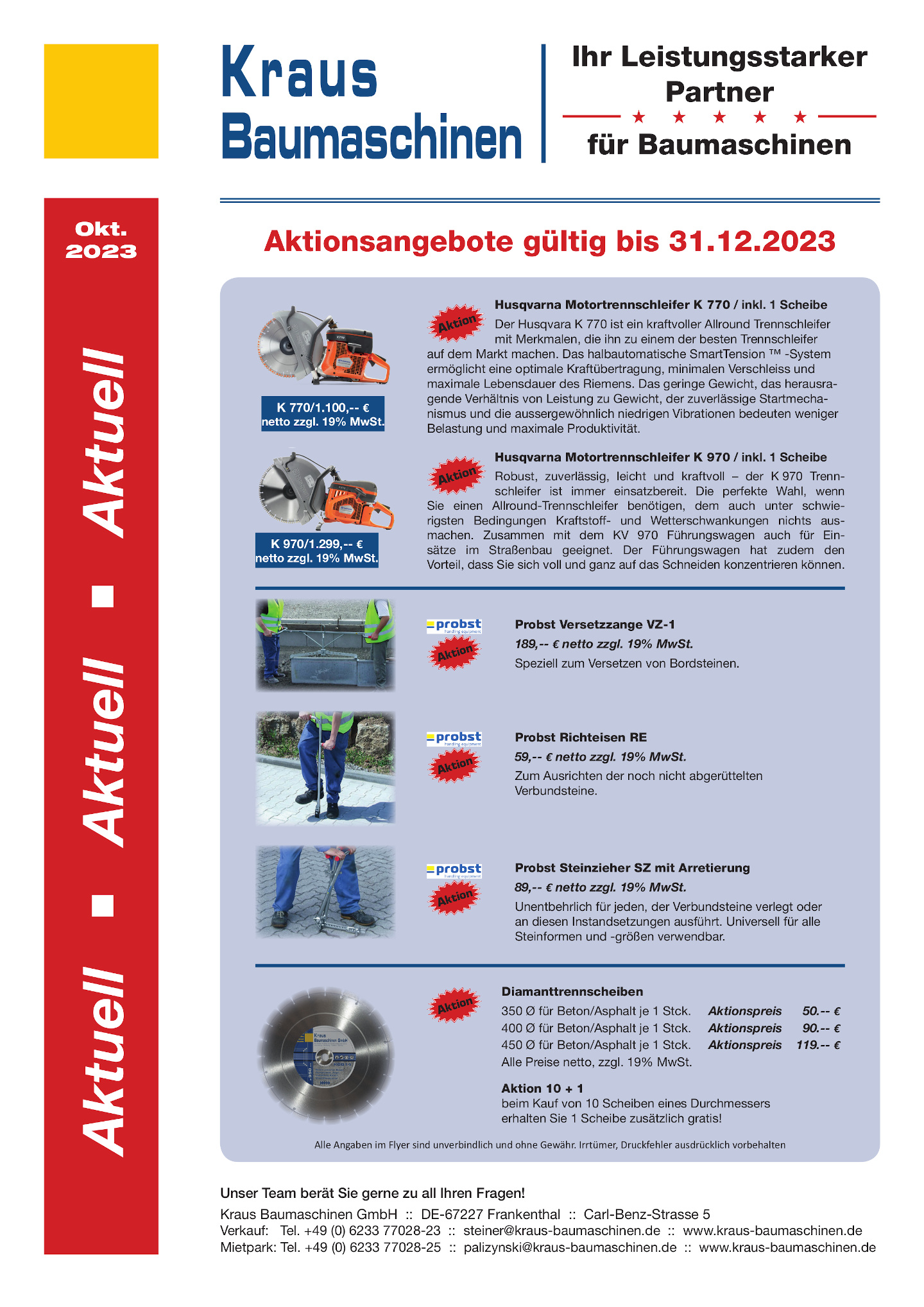 Kraus Baumaschinen GmbH - April 2019 :: Beton-Schleifmaschine